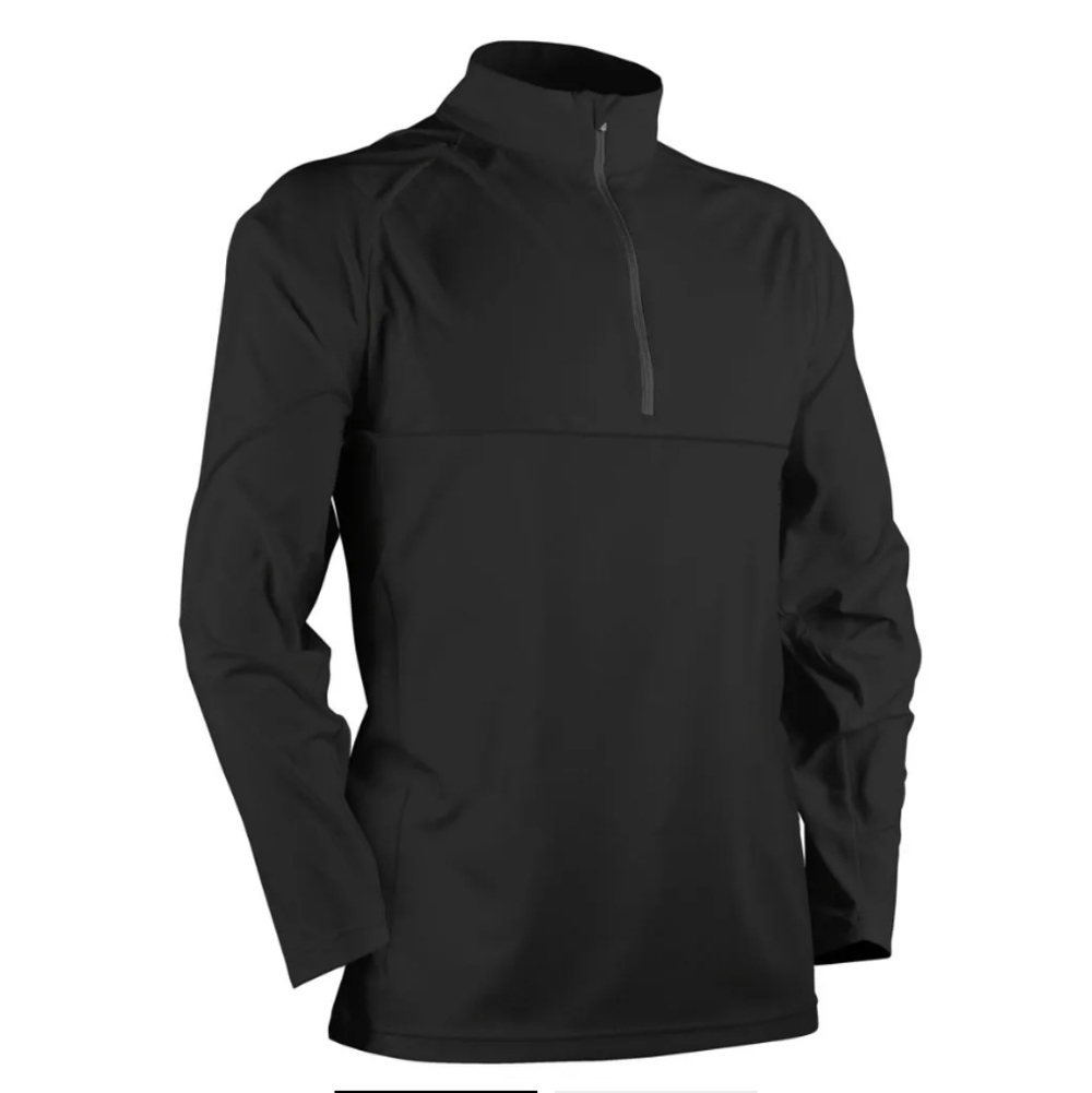 New Sun Mountain Men's Second Layer 1/4 Zip Pullover Black Size Large